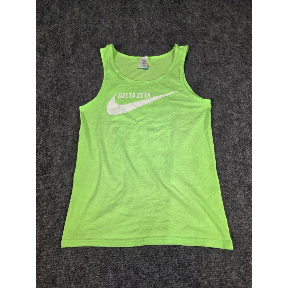 Delta Zeta Sorority Tank Top Lime Green Small Heavy HD Bid Day 2015 College Gym